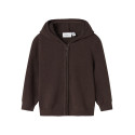NAME IT MINI Onilla L/S Strik Cardigan - Seal Brown