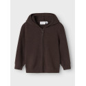 NAME IT MINI Onilla L/S Strik Cardigan - Seal Brown