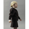 NAME IT MINI Onilla L/S Strik Cardigan - Seal Brown