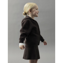 NAME IT MINI Onilla L/S Strik Cardigan - Seal Brown