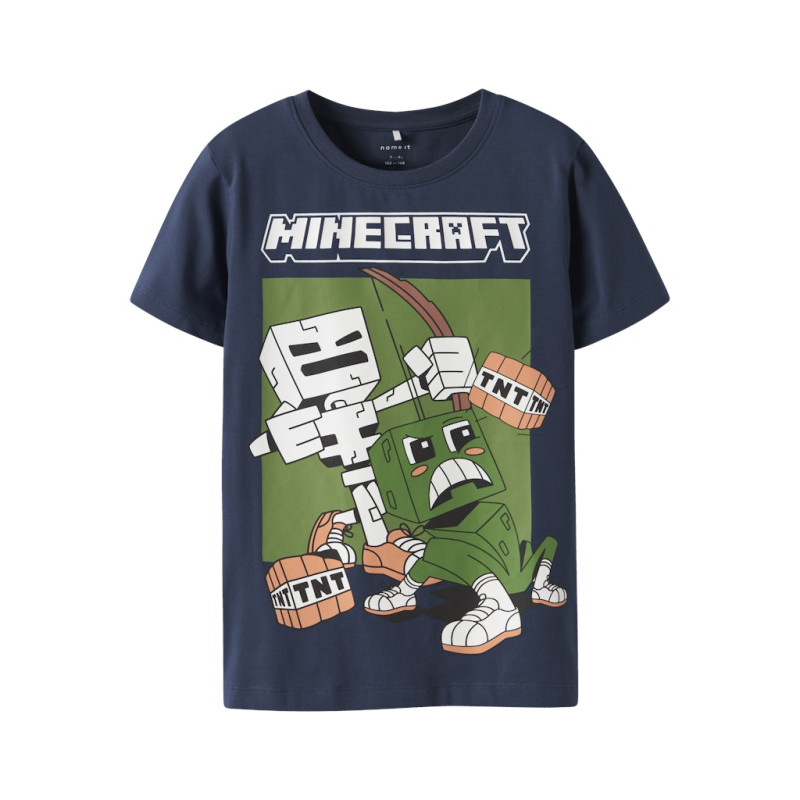 NAME IT KIDS Saba Minecraft T-shirt - Insignia Blue