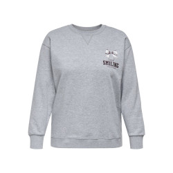 ONLY CARMAKOMA Iggy L/S Sweatshirt - Light Grey Melange