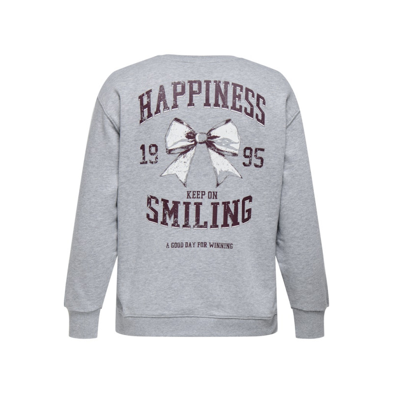 ONLY CARMAKOMA Iggy L/S Sweatshirt - Light Grey Melange