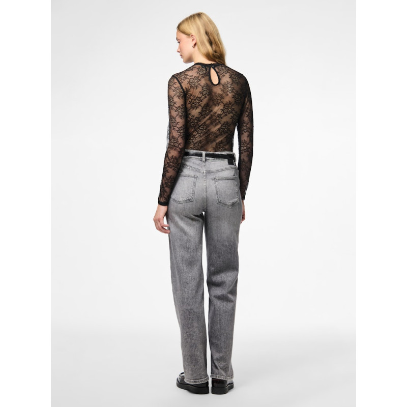 PIECES Milly L/S Blonde Bodystocking - Sort