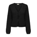JDY Sigrid L/S Tie Strik Cardigan - Sort