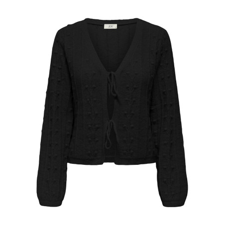 JDY Sigrid L/S Tie Strik Cardigan - Sort