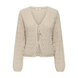 JDY Sigrid L/S Tie Strik Cardigan - Cement