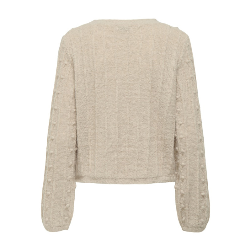 JDY Sigrid L/S Tie Strik Cardigan - Cement