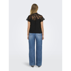 JDY Lion S/S Blonde Top - Sort