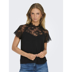 JDY Lion S/S Blonde Top - Sort