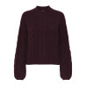 JDY Silja L/S Kabelstrik Sweater - Maroon Banner