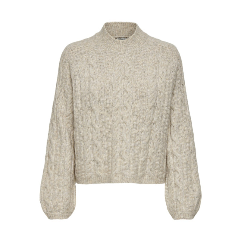 JDY Silja L/S Kabelstrik Sweater - Oatmeal