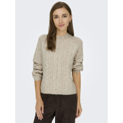 JDY Silja L/S Kabelstrik Sweater - Oatmeal