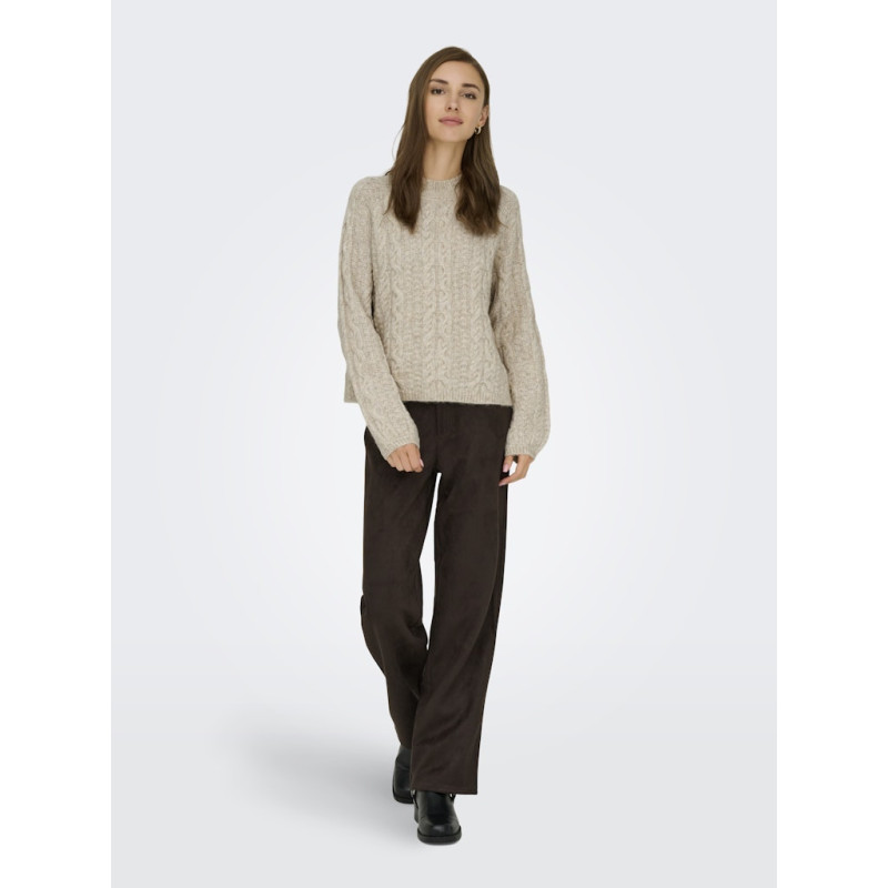 JDY Silja L/S Kabelstrik Sweater - Oatmeal