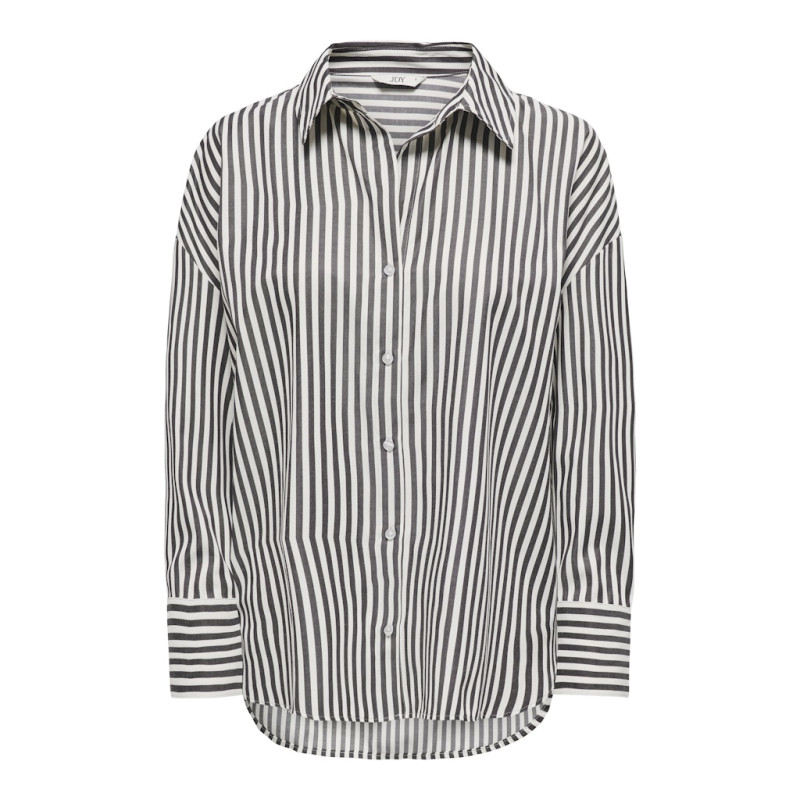 JDY Vesper Stribet Skjorte - Cloud Dancer / Chocolate Torte