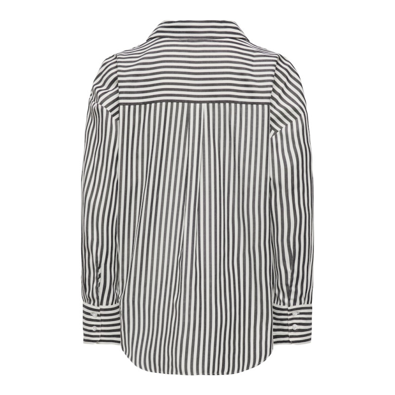 JDY Vesper Stribet Skjorte - Cloud Dancer / Chocolate Torte