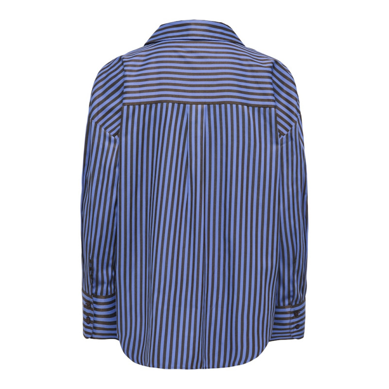 JDY Vesper Stribet Skjorte - Chocolate Torte / Medieval Blue