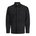 JACK & JONES PLUS Rayle Melange L/S Overshirt - Black Beauty