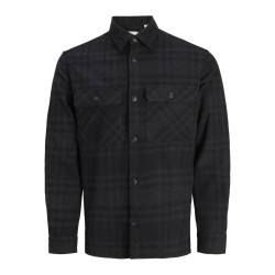 JACK & JONES PLUS Rayle Melange L/S Overshirt - Black Beauty