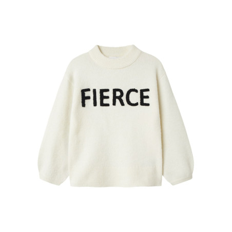 NAME IT KIDS Odessa L/S Strik Sweater - Cloud Dancer