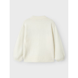 NAME IT KIDS Odessa L/S Strik Sweater - Cloud Dancer