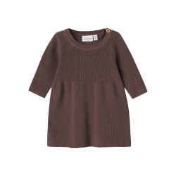 NAME IT BABY Olivina L/S Strik Kjole - Peppercorn