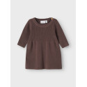NAME IT BABY Olivina L/S Strik Kjole - Peppercorn