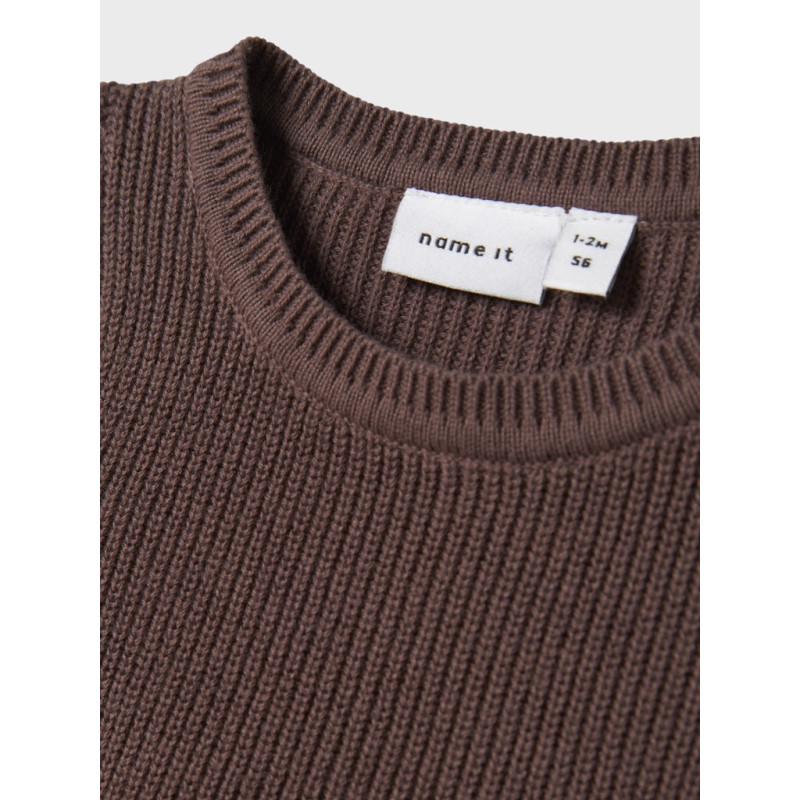 NAME IT BABY Olivina L/S Strik Kjole - Peppercorn