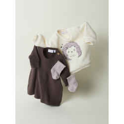 NAME IT BABY Olivina L/S Strik Kjole - Peppercorn