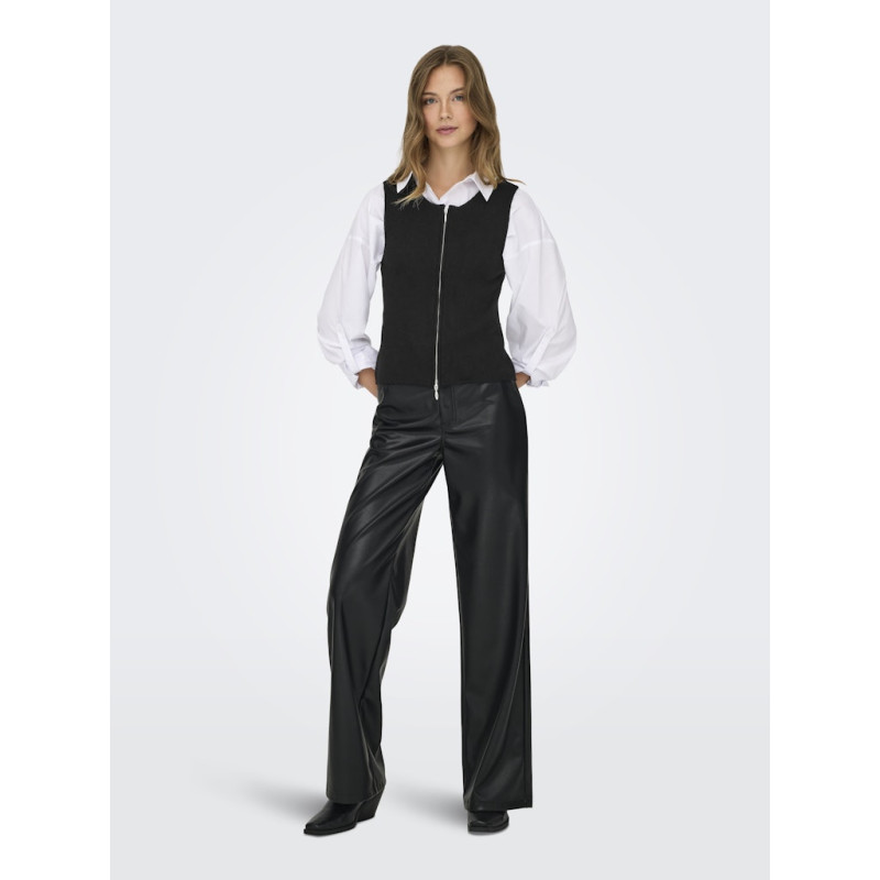 JDY Riley S/L Two Way Lynlås Strik Vest - Sort