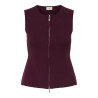 JDY Riley S/L Two Way Lynlås Strik Vest - Maroon Banner