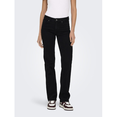 ONLY Blush Mid Straight Denim Jeans - Black Denim