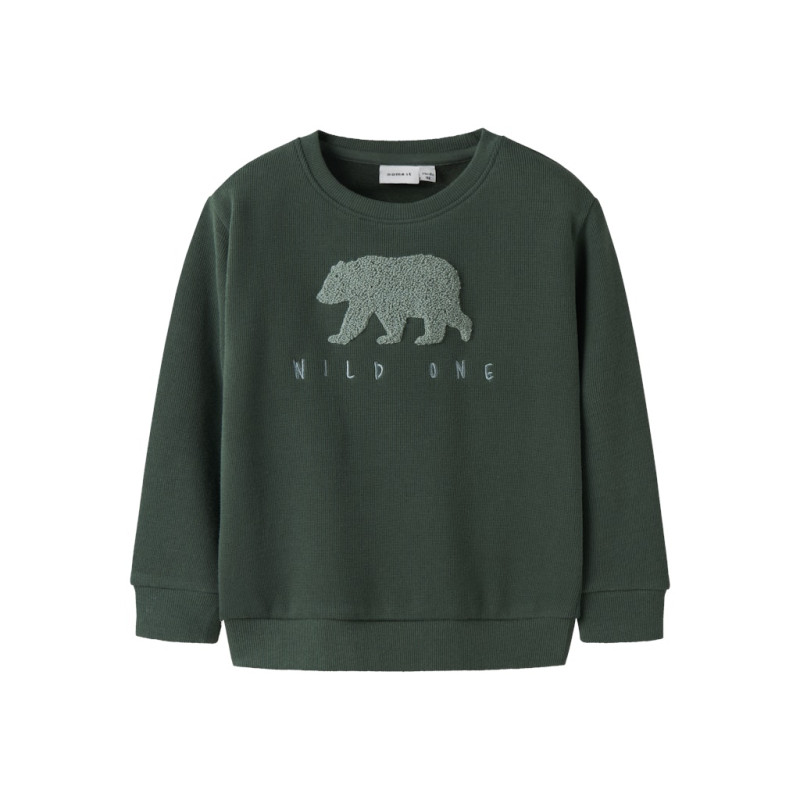 NAME IT Mini Bear Sweatshirt - Garden Topiary