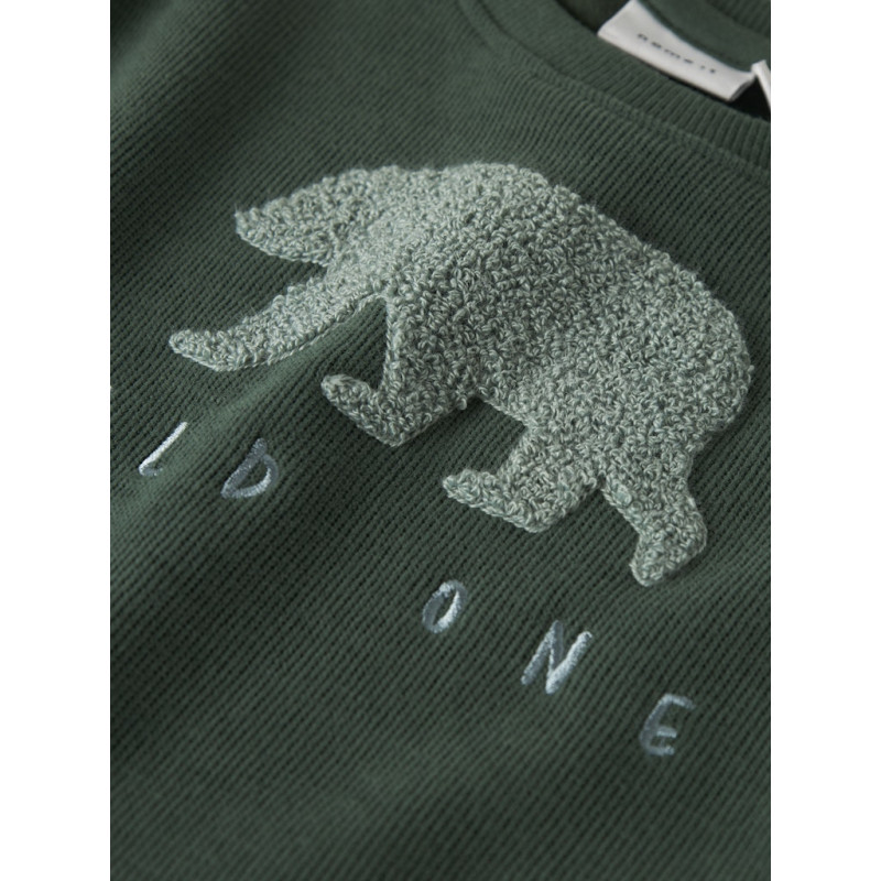 NAME IT Mini Bear Sweatshirt - Garden Topiary