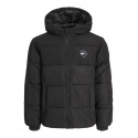 JACK & JONES Maze Logo Puffer Hoodie - Sort
