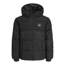 JACK & JONES Maze Logo Puffer Hoodie - Sort