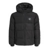 JACK & JONES Maze Logo Puffer Hoodie - Sort