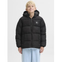 JACK & JONES Maze Logo Puffer Hoodie - Sort