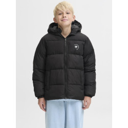JACK & JONES Maze Logo Puffer Hoodie - Sort