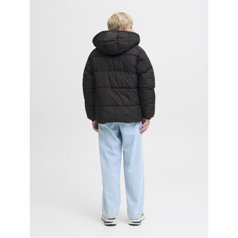 JACK & JONES Maze Logo Puffer Hoodie - Sort