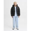JACK & JONES Maze Logo Puffer Hoodie - Sort