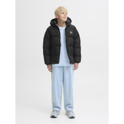 JACK & JONES Maze Logo Puffer Hoodie - Sort