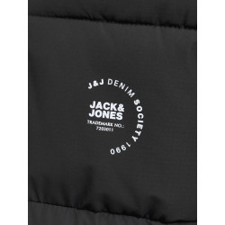 JACK & JONES Maze Logo Puffer Hoodie - Sort