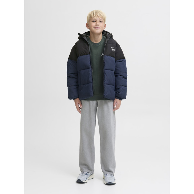 JACK & JONES JUNIOR Maze Logo Puffer Jakke - Sky Captain