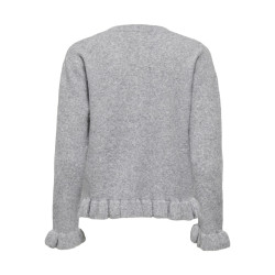 ONLY Rima L/S Flæse Strik Knap Cardigan - Light Grey Melange