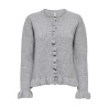 ONLY Rima L/S Flæse Strik Knap Cardigan - Light Grey Melange