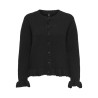 ONLY Rima L/S Flæse Strik Knap Cardigan - Sort