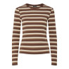 PIECES May L/S Stribet Top - Morel