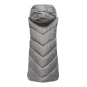 JDY Skylar Padded Hood Vest - Steel Gray