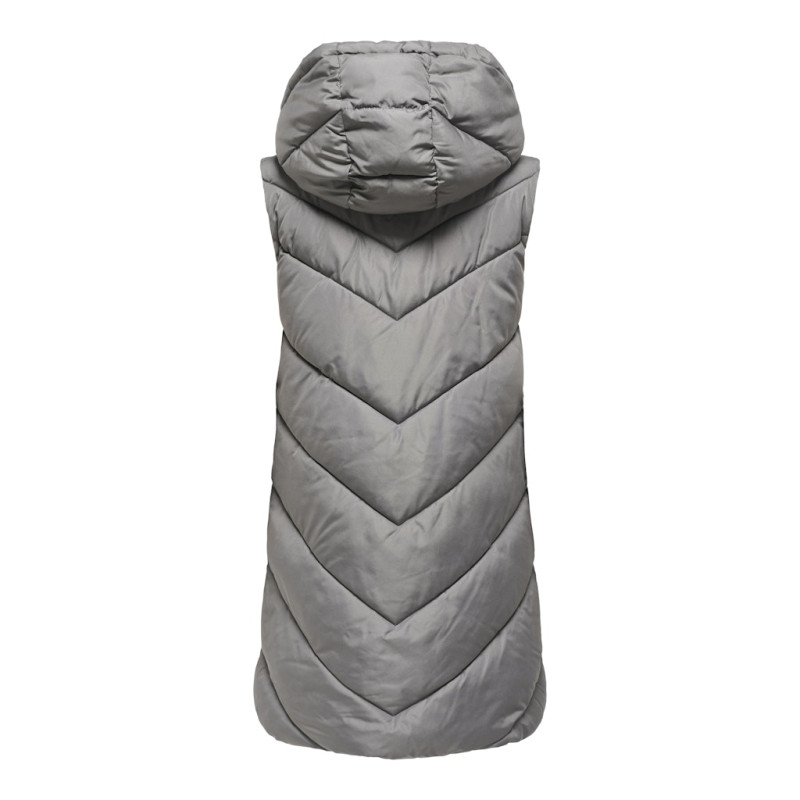 JDY Skylar Padded Hood Vest - Steel Gray